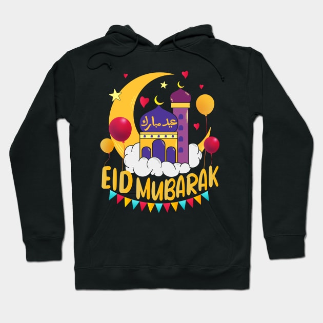 Eid Mubarak Decoration Islamic Kids Women Men Eid al-Fitr and al-Adha Hoodie by Asg Design